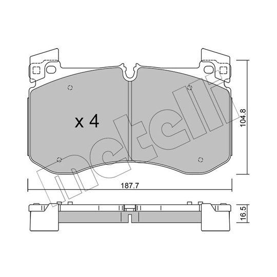 22-1308-0 - Brake Pad Set, disc brake 