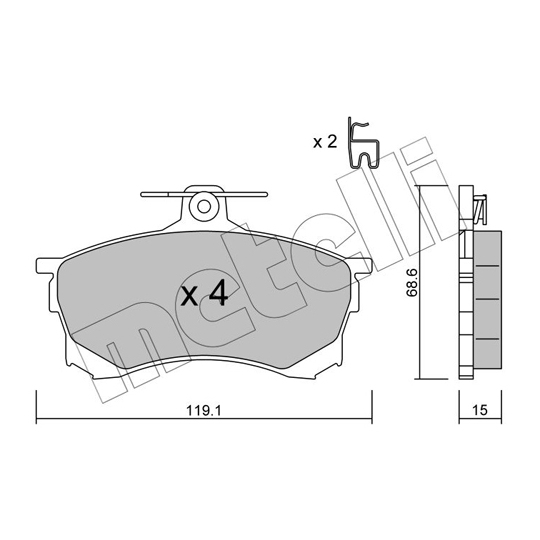 22-0250-0 - Brake Pad Set, disc brake 