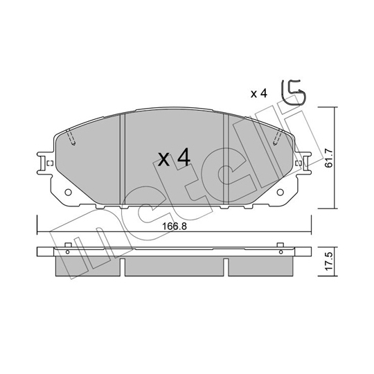 22-1000-0 - Brake Pad Set, disc brake 