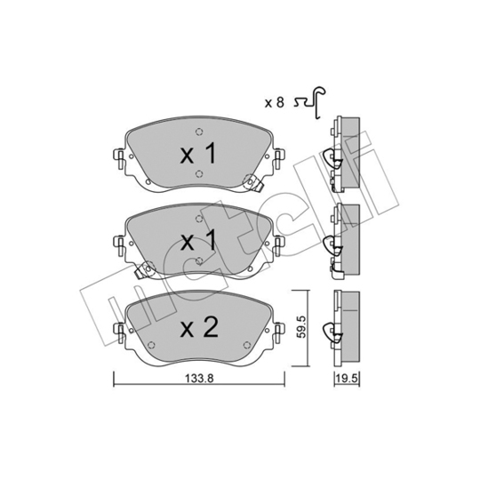 22-1325-0 - Brake Pad Set, disc brake 