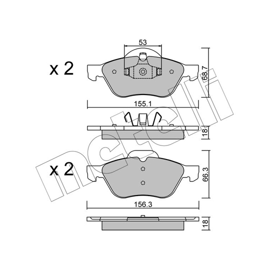 22-0335-0 - Brake Pad Set, disc brake 