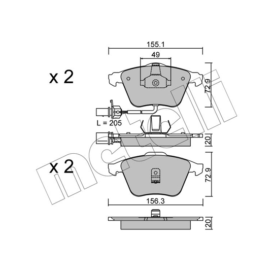 22-0549-0 - Brake Pad Set, disc brake 