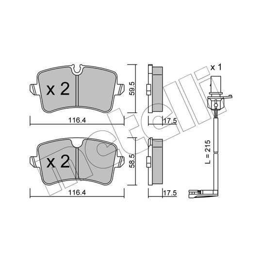 22-0955-0K - Brake Pad Set, disc brake 