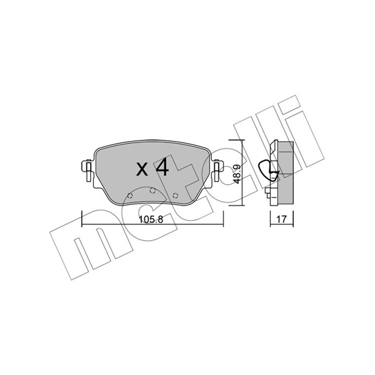 22-1195-0 - Brake Pad Set, disc brake 