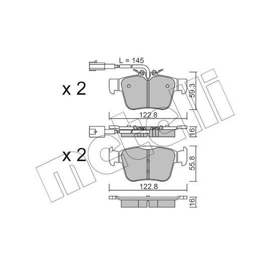 22-1101-0 - Brake Pad Set, disc brake 