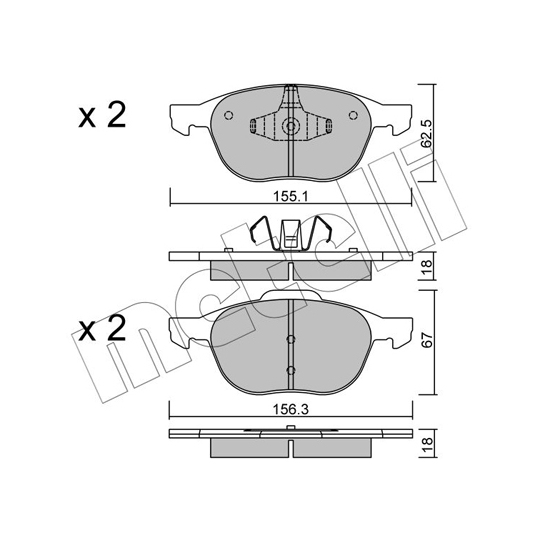 22-0534-0 - Brake Pad Set, disc brake 