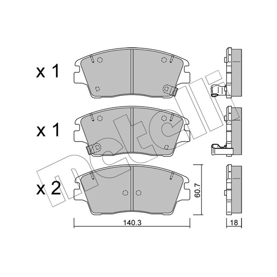 22-1164-0 - Brake Pad Set, disc brake 