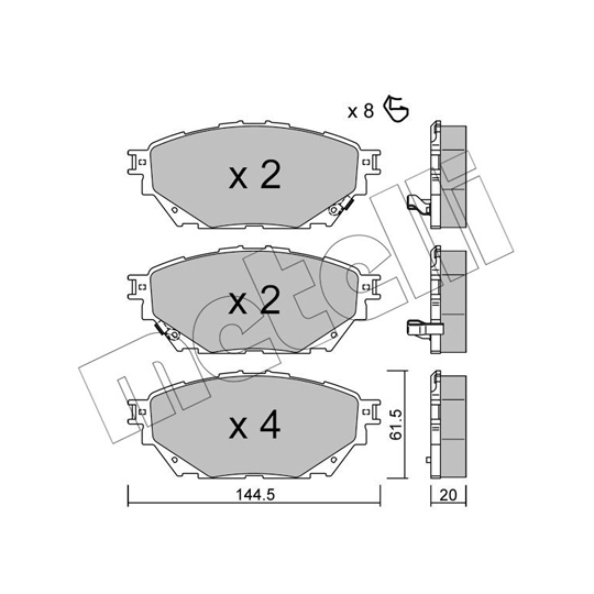 22-1222-0 - Brake Pad Set, disc brake 