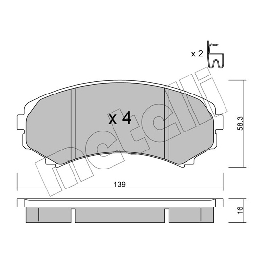 22-0399-0 - Brake Pad Set, disc brake 