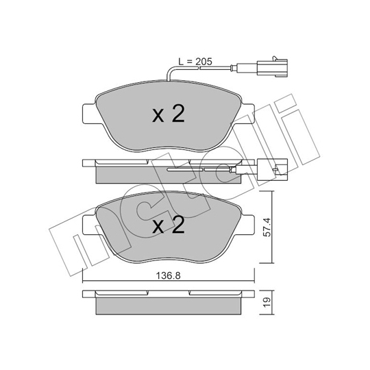 22-0322-3 - Brake Pad Set, disc brake 