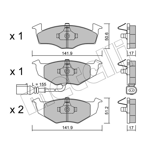 22-0206-3 - Brake Pad Set, disc brake 