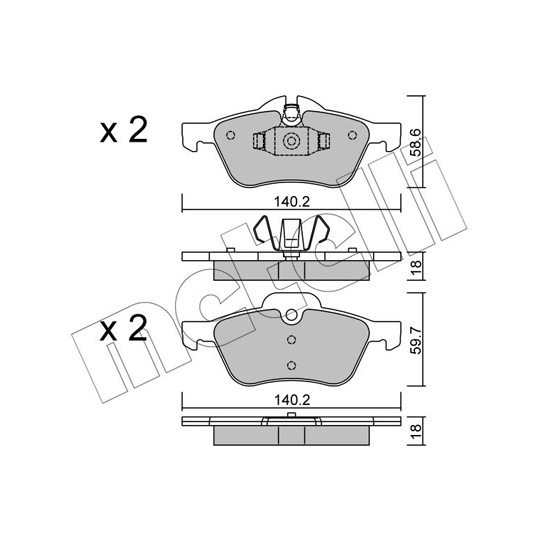 22-0555-0 - Brake Pad Set, disc brake 