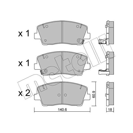 22-1169-0 - Brake Pad Set, disc brake 