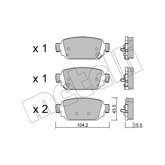 22-1238-0 - Brake Pad Set, disc brake 