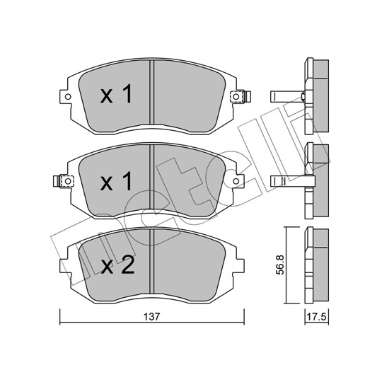 22-0500-0 - Brake Pad Set, disc brake 