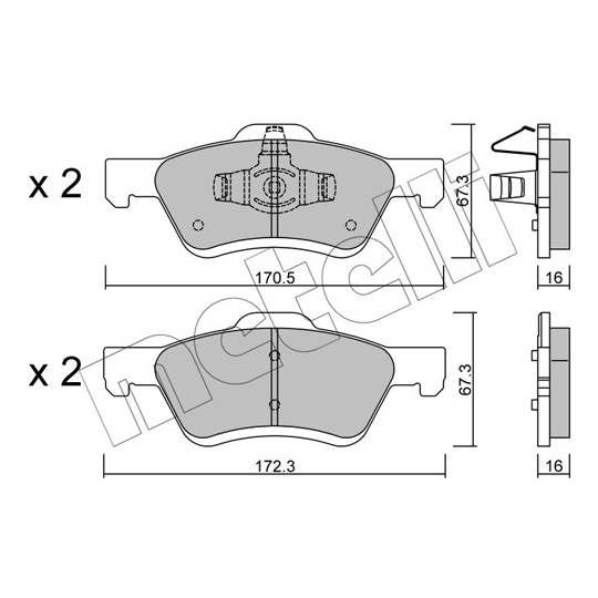 22-0906-0 - Brake Pad Set, disc brake 