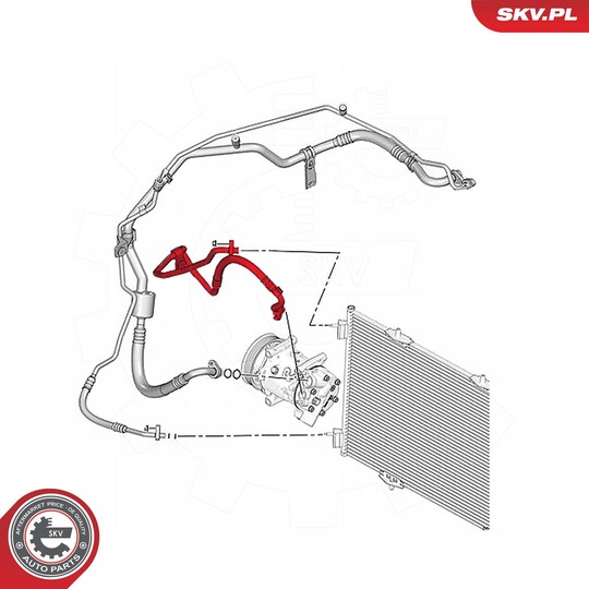 43SKV596 - Varibelttrycksledning, klimatanläggning 
