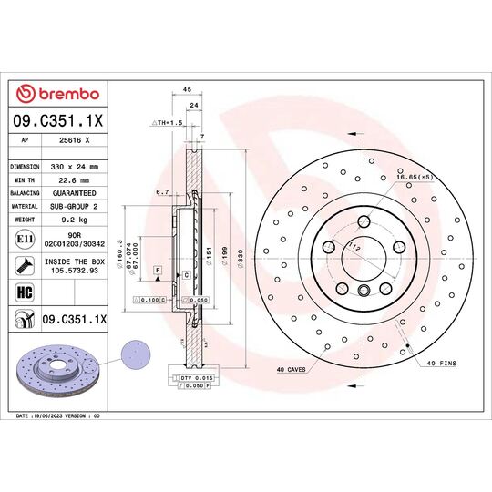 09.C351.1X - Brake Disc 