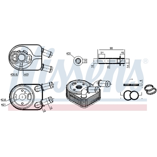 91499 - Oil Cooler, engine oil 