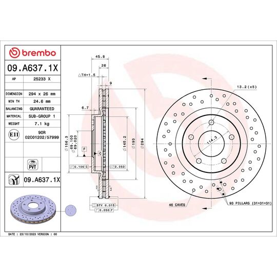 09.A637.1X - Brake Disc 