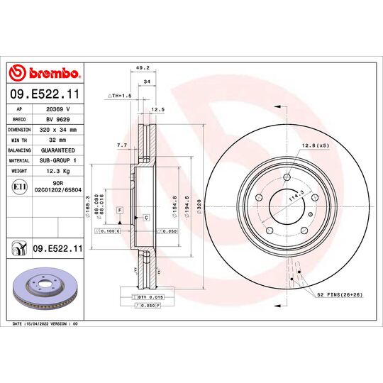 09.E522.11 - Brake Disc 