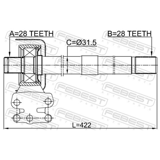 1212-TM4WDRH - Drive Shaft 