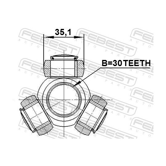 1216-ELN19 - Tripod Hub, Drive shaft 