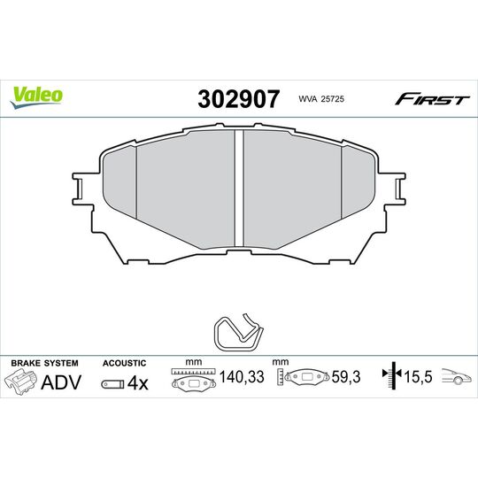 302907 - Brake Pad Set, disc brake 