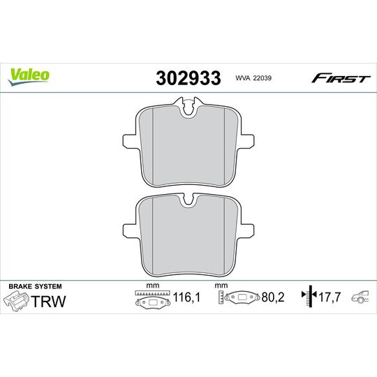 302933 - Brake Pad Set, disc brake 