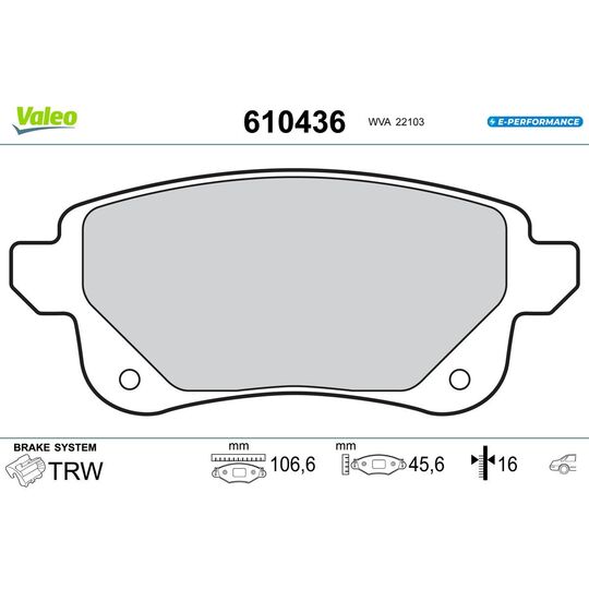 610436 - Brake Pad Set, disc brake 