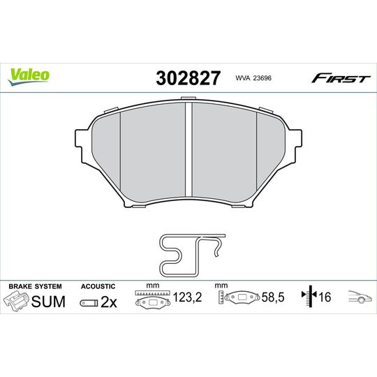 302827 - Brake Pad Set, disc brake 