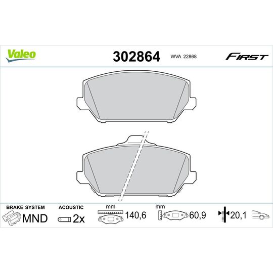 302864 - Brake Pad Set, disc brake 