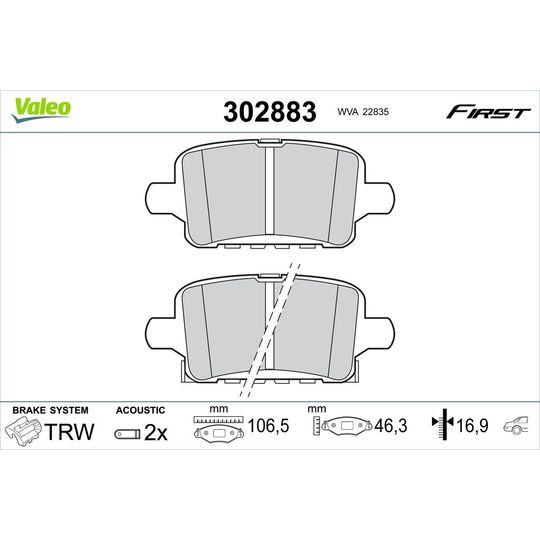 302883 - Brake Pad Set, disc brake 