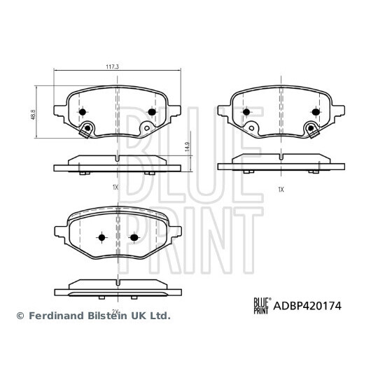 ADBP420174 - Brake Pad Set, disc brake 