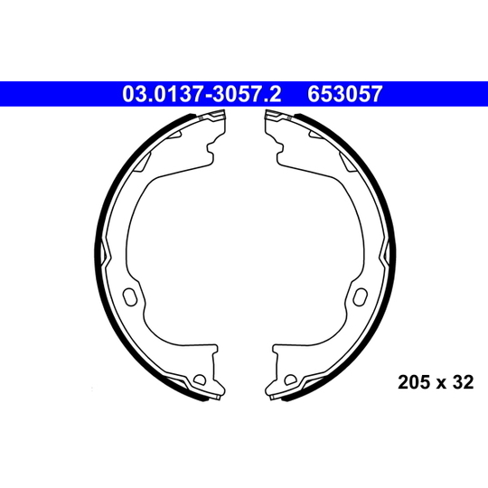 03.0137-3057.2 - Brake Shoe Set, parking brake 