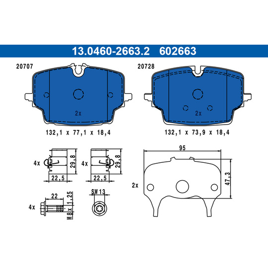 13.0460-2663.2 - Brake Pad Set, disc brake 