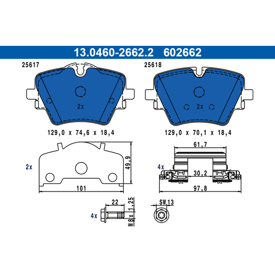 13.0460-2662.2 - Brake Pad Set, disc brake 