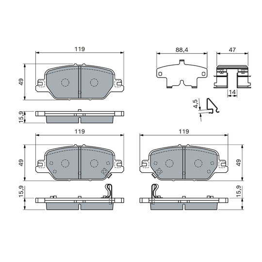 0 986 460 138 - Brake Pad Set, disc brake 
