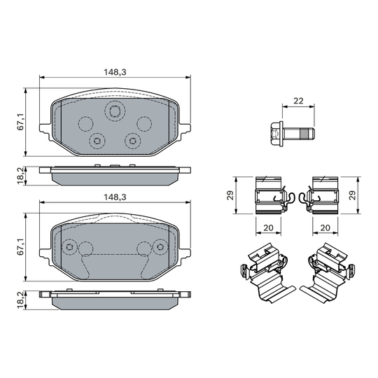 0 986 460 165 - Brake Pad Set, disc brake 