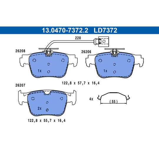 13.0470-7372.2 - Brake Pad Set, disc brake 