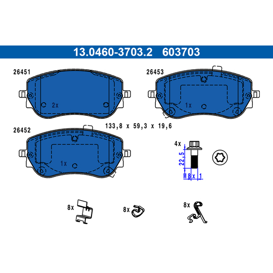 13.0460-3703.2 - Brake Pad Set, disc brake 