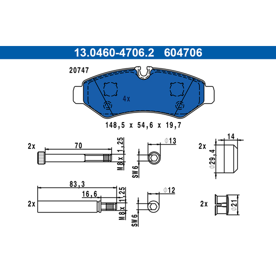 13.0460-4706.2 - Brake Pad Set, disc brake 