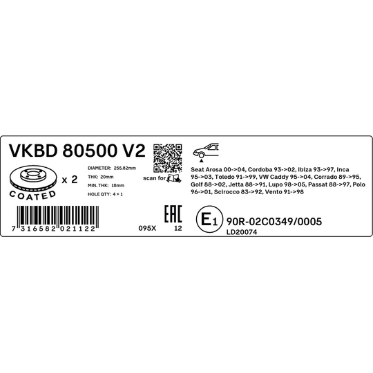 VKBD 80500 V2 - Brake Disc 