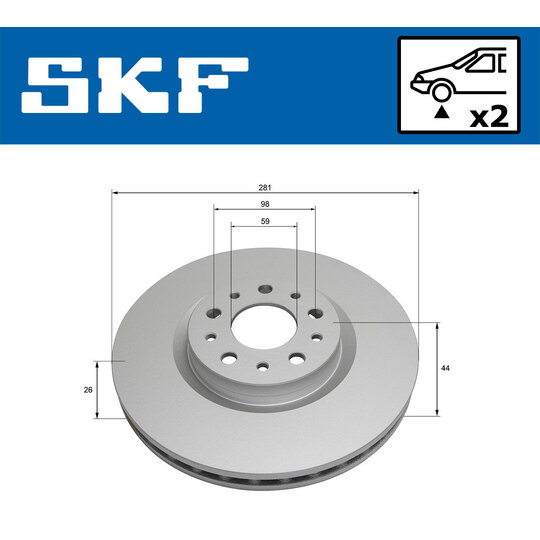 VKBD 80809 V2 - Brake Disc 