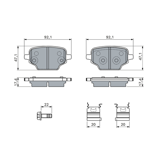 0 986 460 143 - Brake Pad Set, disc brake 