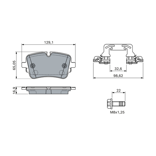 0 986 460 173 - Brake Pad Set, disc brake 