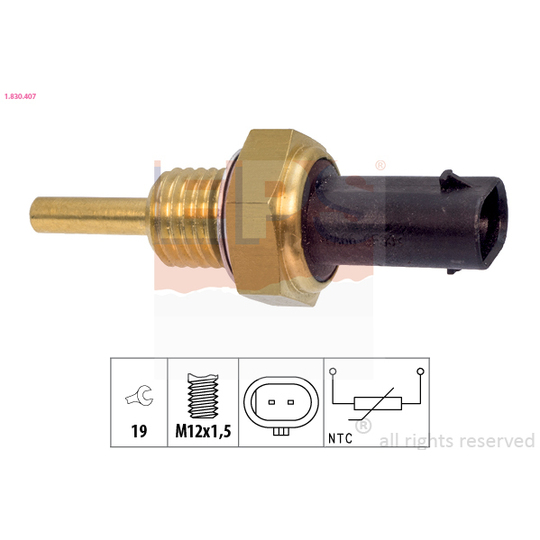 1.830.407 - Tunnistin, jäähdytysnesteen lämpötila 