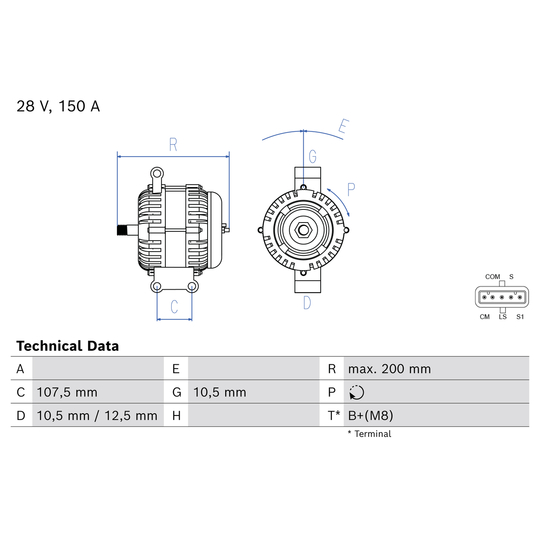 0 986 087 220 - Alternator 