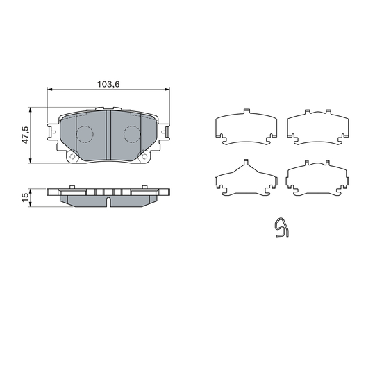 0 986 460 043 - Brake Pad Set, disc brake 