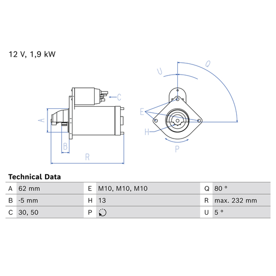 0 986 027 550 - Startmotor 